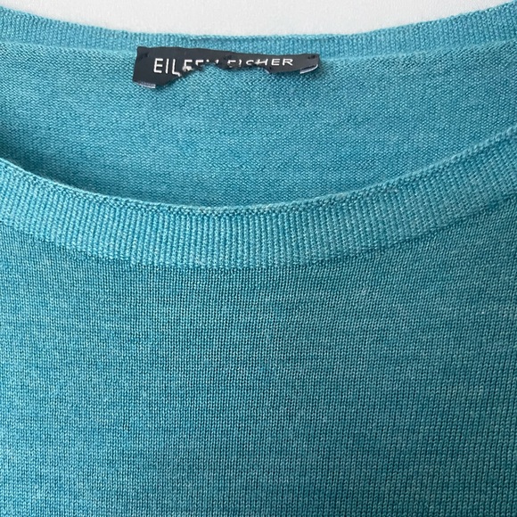 Eileen Fisher Teal Blouse - Picture 2 of 8
